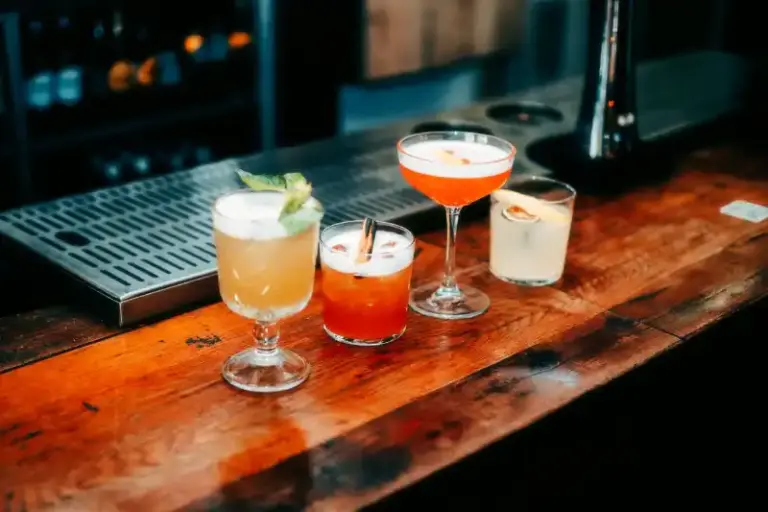 several happy hour drinks